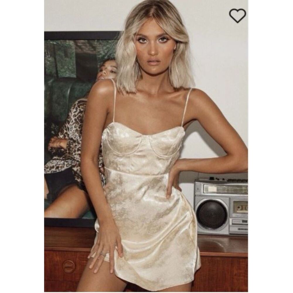 Princess Polly Champagne Pop Mini Dress, size 6
